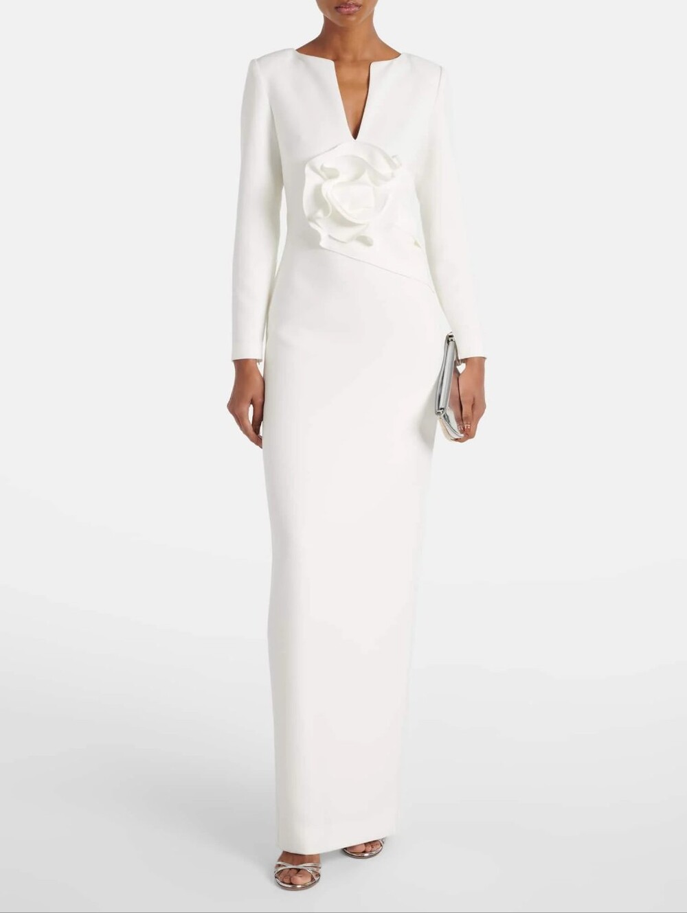 ROLAND MOURET Bridal floral-applique cady gown Dress